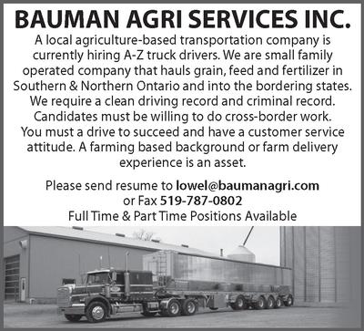 BAUMAN AGRI SERVICES INC. 3