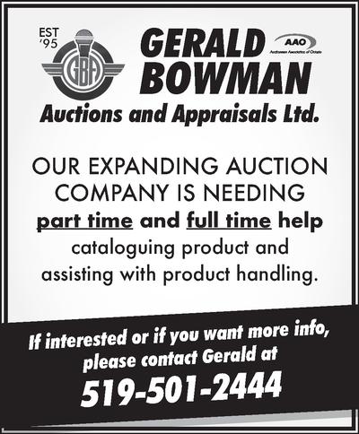 GERALD BOWMAN AUCTIONS & APPRAISALS LTD. 4