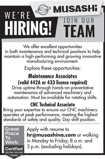 MUSASHI AUTO PARTS CANADA INC. 5