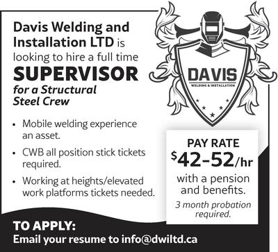 DAVIS WELDING & INSTALLATION LTD. 3